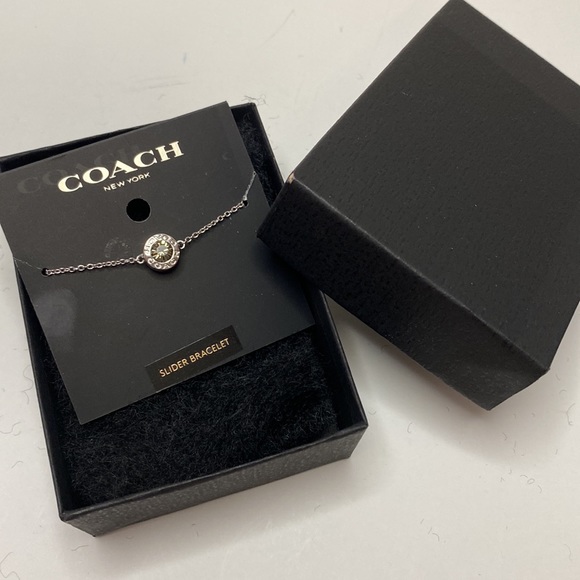 Coach slider bracelet silver tone with rhinestone NWT! - Picture 11 of 12